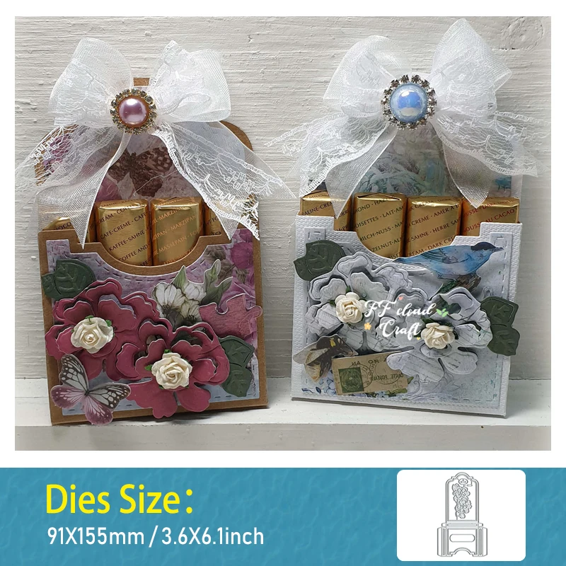 Fustella Per Scatola Caramelle In Acciaio - 15.3x7.3cm, Per Scrapbooking E Biglietti Fai Da Te, Design Argentato - Foto 4