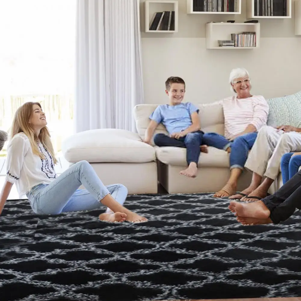 

Комнатный коврик, мягкий плюшевый коврик с узелком, современный геометрический дизайн для комнаты, спальни, детской комнаты, нескользящий моющийся напольный ковер, плюшевый