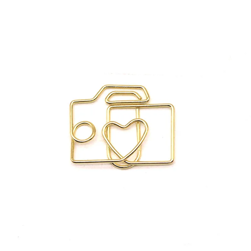 20pcs 크리 에이 티브 카메라 모양의 종이 클립 사무실 웨딩 Scrapbooking 저널 클립 Kawaii 편지지 클립