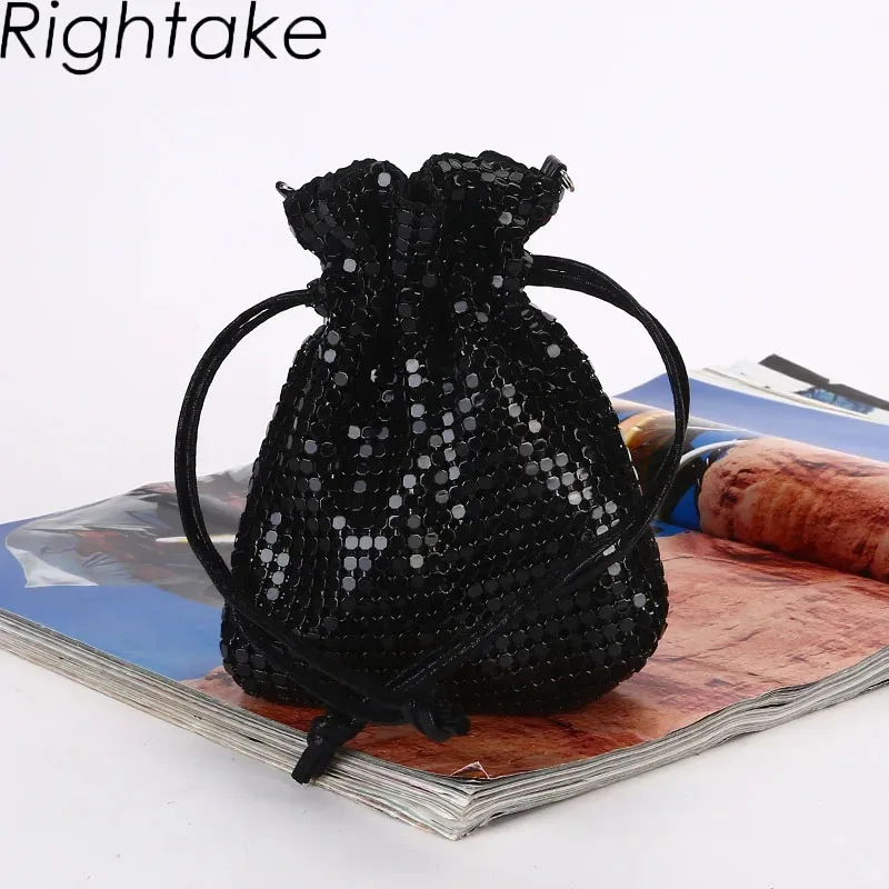 Rightake Fashion Handmade Sequin Women Bag Wedding Party Cocktail Handbags Purses Bridal Lady Small Day Clutches Handbags