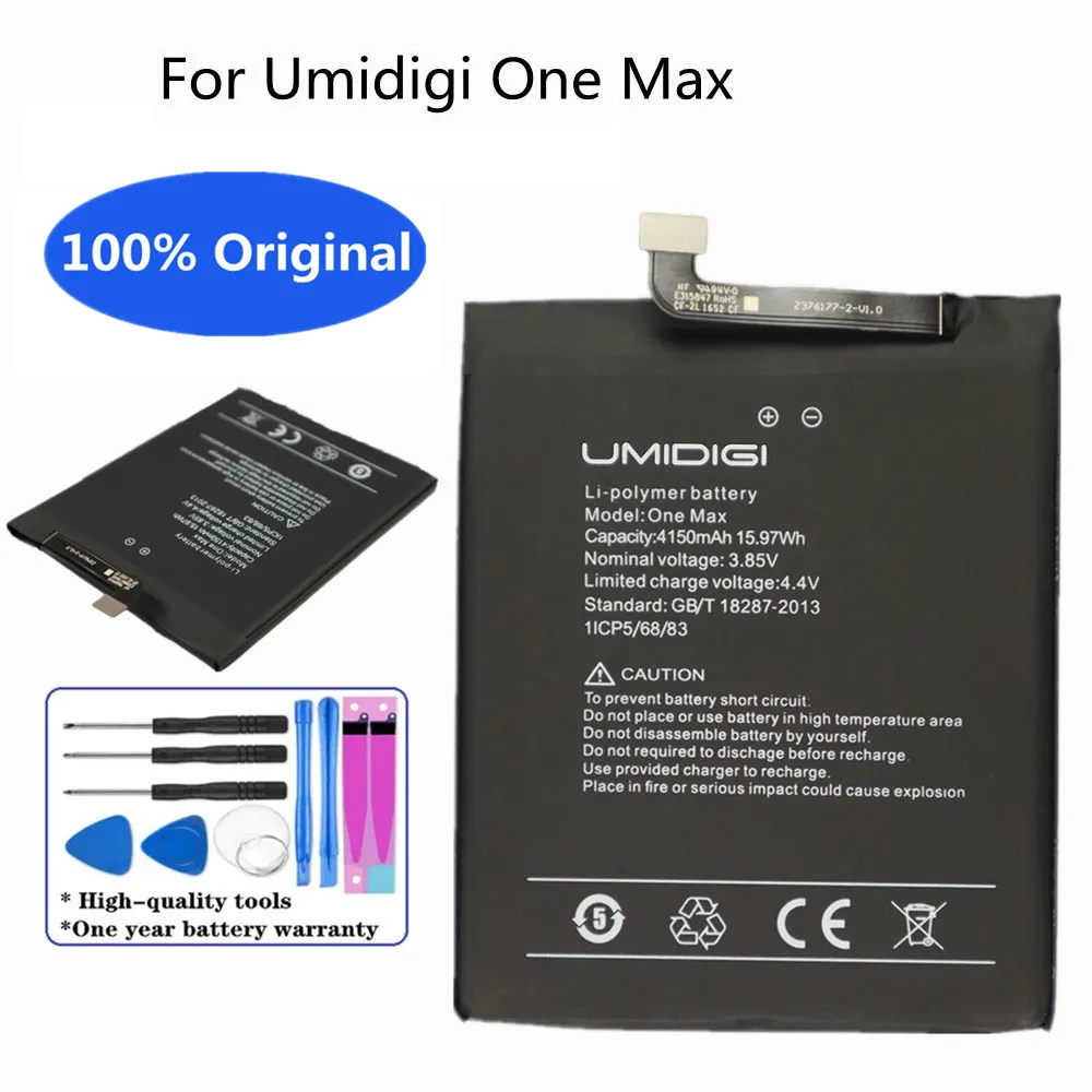 

4150 мАч 100% оригинальный сменный аккумулятор для UMI Umidigi One Max умные Мобильный телефон батареи номер отслеживания батареи + Инструменты