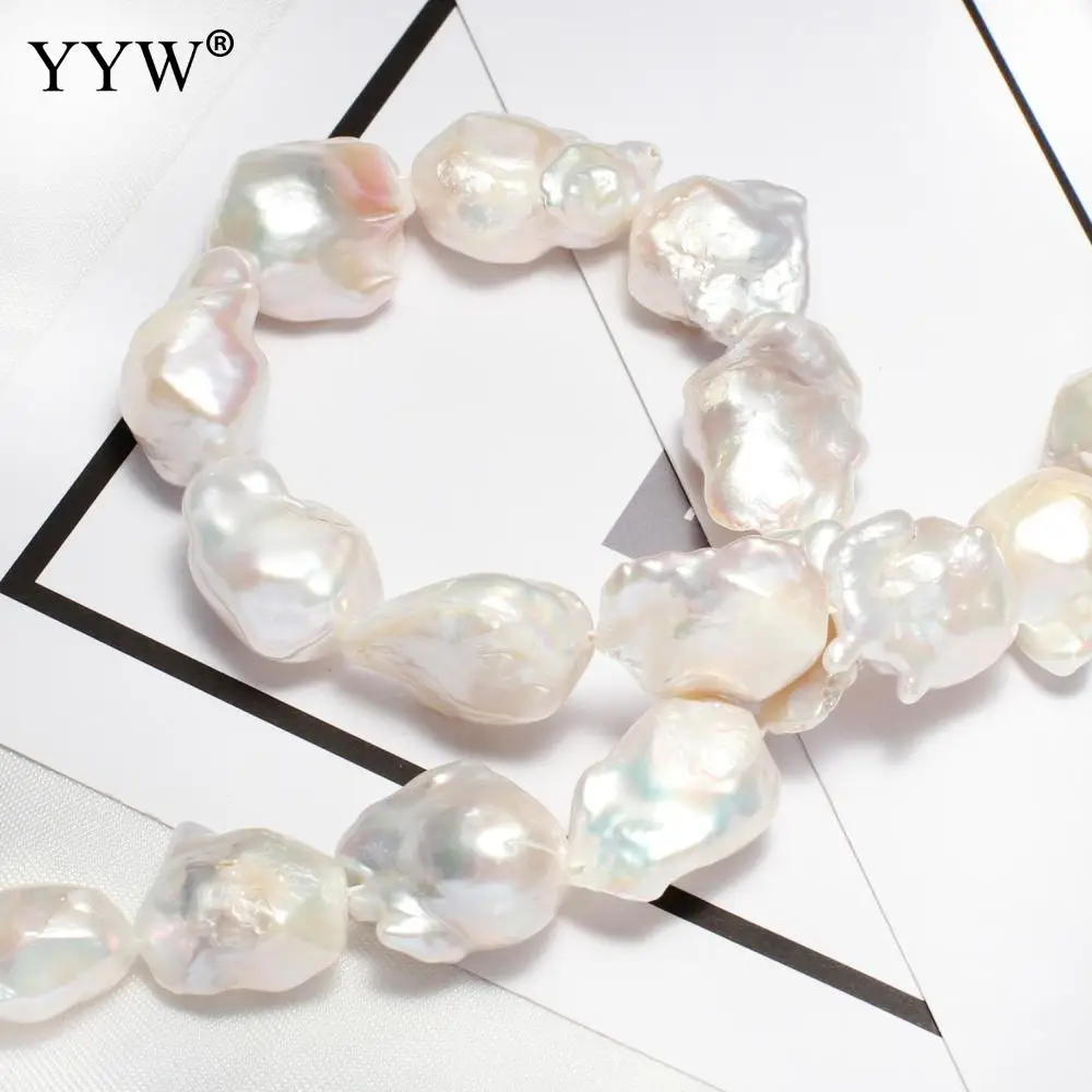 AAA 하이 퀄리티 천연 담수 큰 진주, 바로크 불규칙한 티테일 진주, 천연 화이트 홀, 레이디 DIY 쥬얼리, 20-30mm, 0.8mm