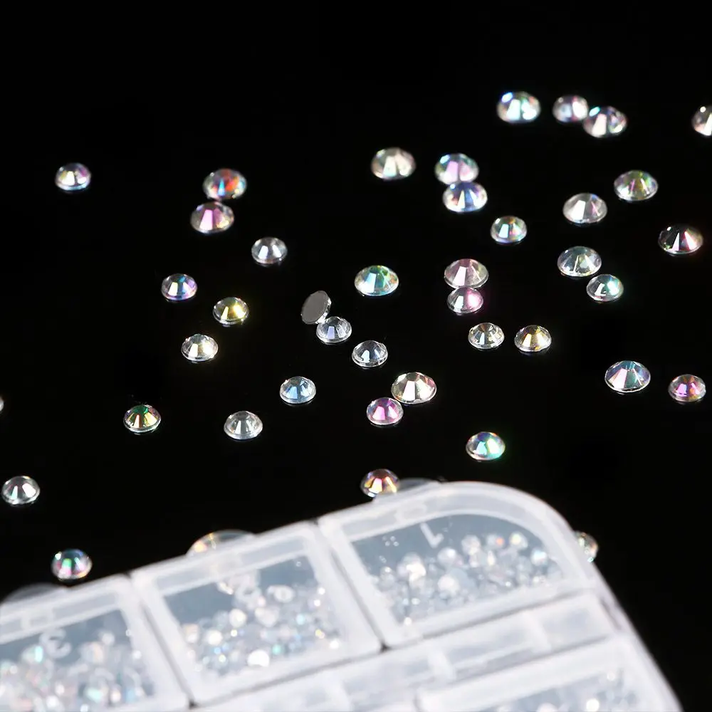 

AB Color Clear Crystal Flatback Rhinestones Sequins DIY Manicure Glass Rhinestones Nail Art Decoration Nail Rhinestones