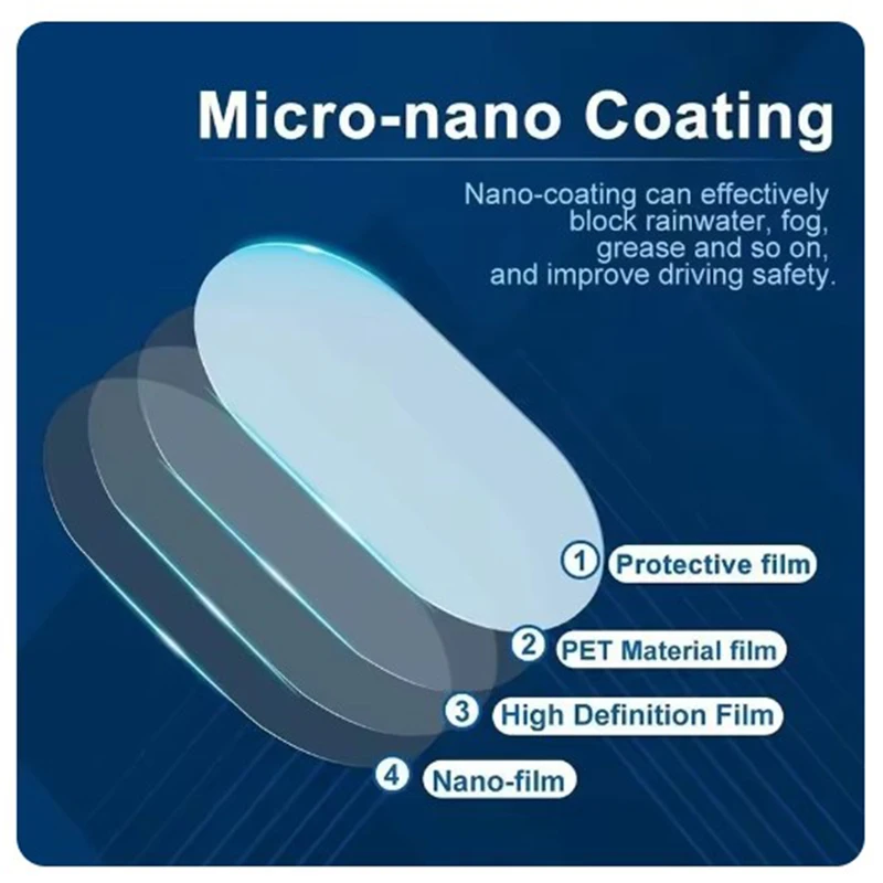 Car Rearview Mirror Protective Film Anti Fog Membrane Anti-Glare Waterproof Rainproof Car Sticker Clear Film