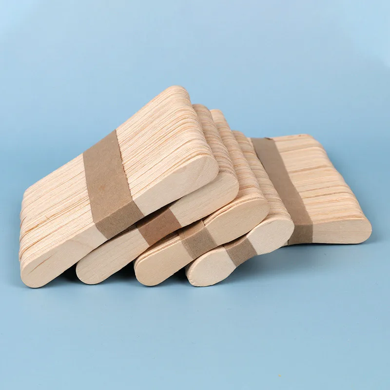 Ice Cream Popsicle Stick Wood 50/100pcs Homemade Spoon Hand Craft Stick Popsicle Accessories