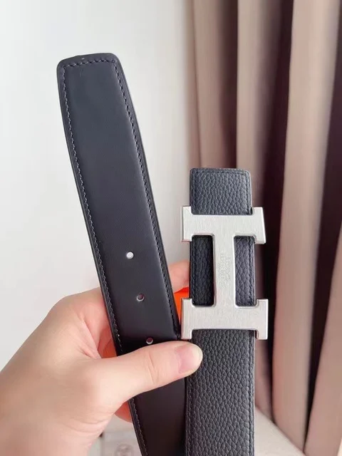 Hermes style copy 1 1 belt men lear smooth buckle youth leisure belt men fashion 100 lear belt vintage belt AliExpress