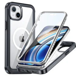 Premium Shockproof & Dustproof Wireless Magnetic Phone Case - High Quality & Durable Design - iPhone 15 Pro Max (Black)