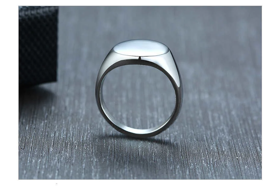 Vnox Männer Frau Signet Ring mit Personalisieren Gravieren Name Liebe Datum Info Service Custom Unisex Schmuck – Detail 9