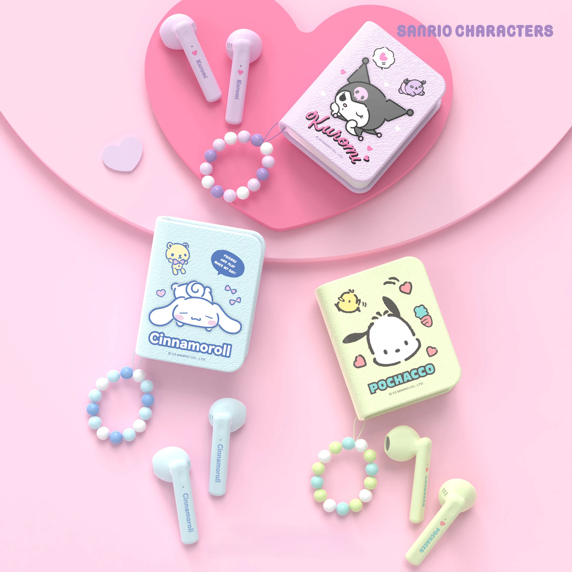 

Беспроводные Bluetooth-наушники Sanrio, портативные наушники версии 5,0, Симпатичные Мультяшные спортивные музыкальные Игровые наушники с микрофоном