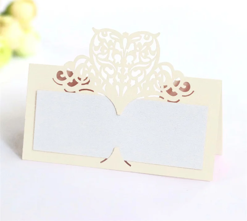 25/50/100pcs Laser Hollowed Out Seat Card For Wedding Banquet