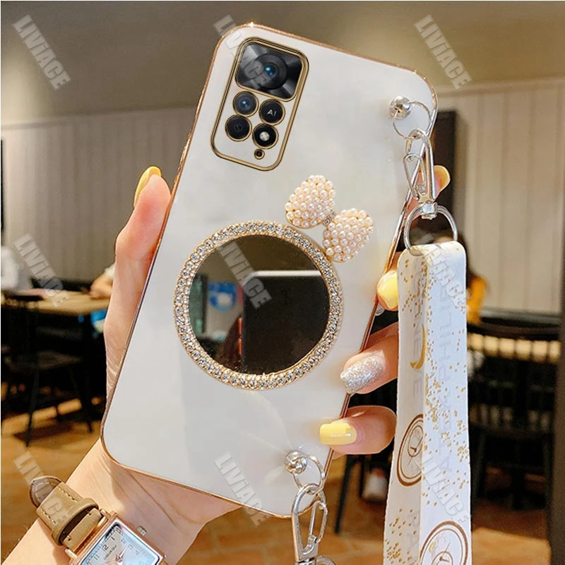 Custodia Silicone Glitter Con Anello Magnetico E Specchio Per Xiaomi - Cover Protettiva