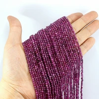 Natural Faceted Ruby 2 3 4MM Micro Tiny Small Seed Round Gemstone Beads For Jewelry Mkaing DIY Waist Bracelets Neckalce Anklet 1