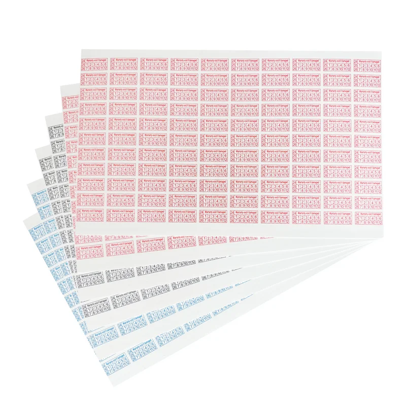 200pcs new 26/27/28 year Red Blue Black rectangular fragile label 16X8mm product seal warranty Tear invalid sticker