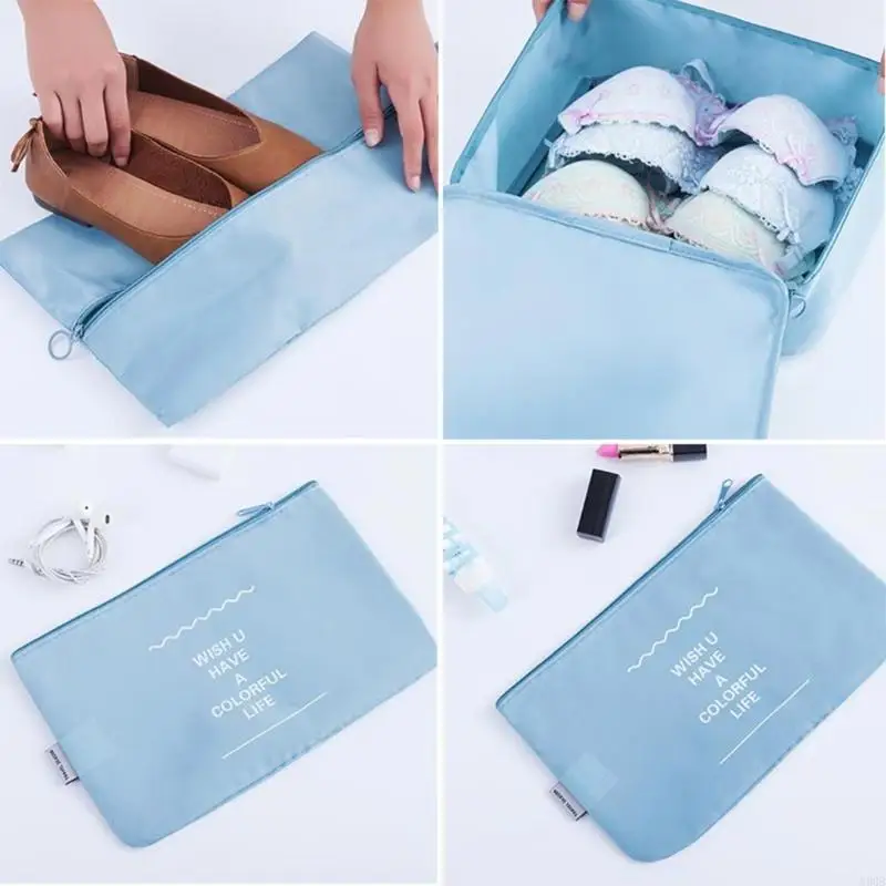 N80B 10 Pcs Travel Storage Bags Seven-Piece Storage Suit Travel Clothes Storage Bags 4
