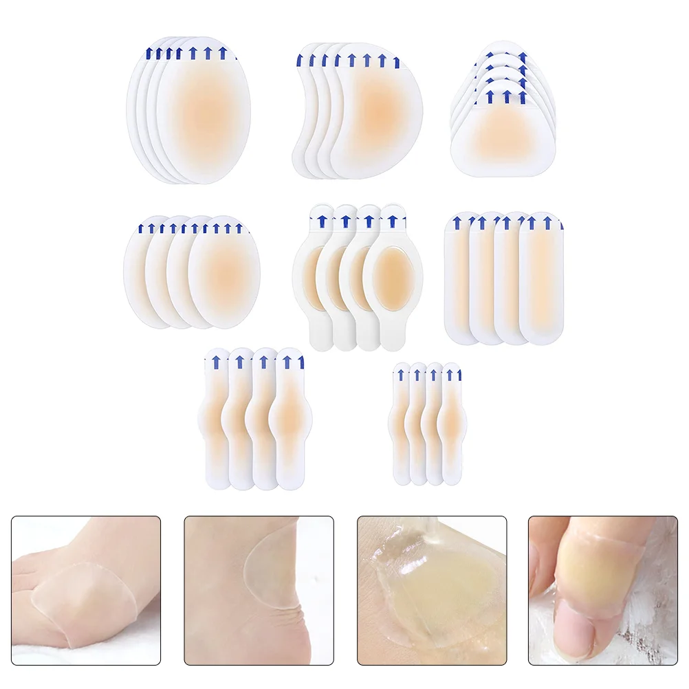 

32 Pcs Foot Protector Wear-resistant Feet Stickers Self-adhesive Heel Patches Sports Shoes Protectors Anti-wear Men and Women