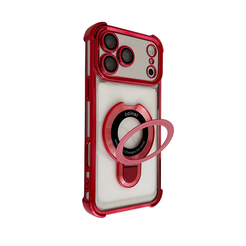 Magnetic Phone Case with Anti-Drop Lens Protection and Folding Bracket