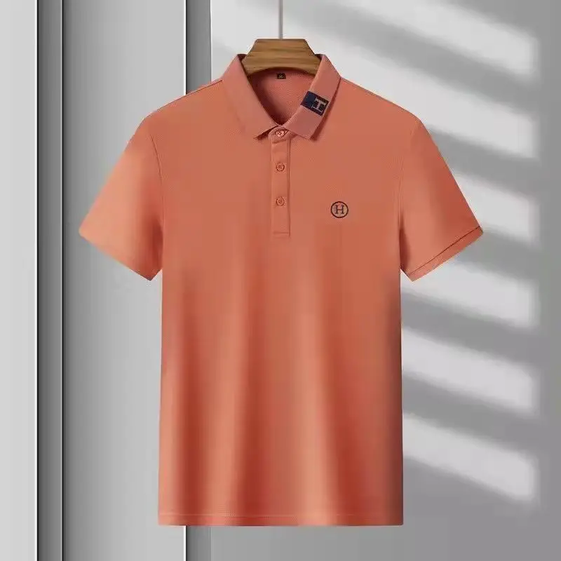 thumbnail image 1 of Camisa polo bordada de verano para hombre, jersey de manga corta, camiseta polo informal de negocios, camiseta holgada con cuello vuelto para hombre, 1 of 5