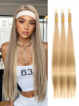 Bone Straight Hair Extensions Extra Long 28 Inch Synthetic Pre-Stretched Braiding Hair Crochet Braids Bundles Women's Daily 1