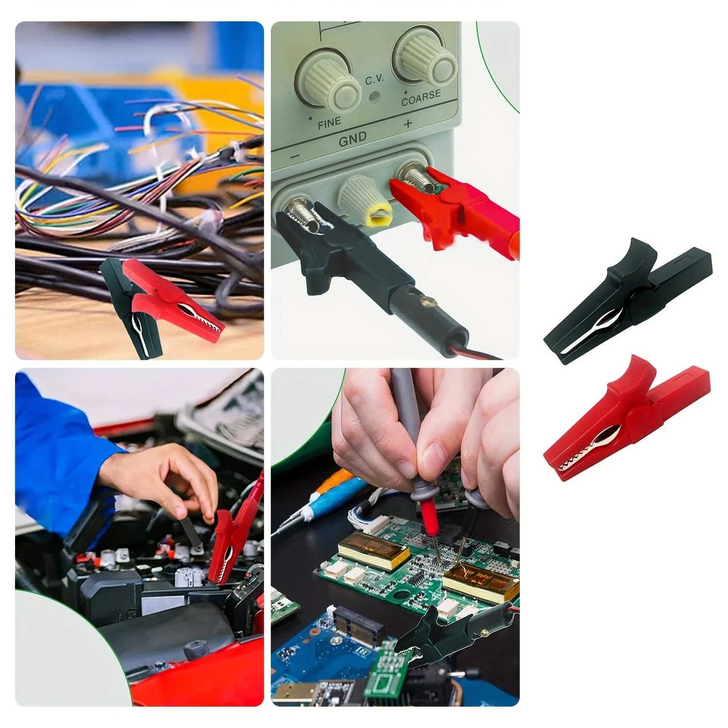 55mm Alligator clip 4mm banana plug test probe 4-piece set durable rubber red and black