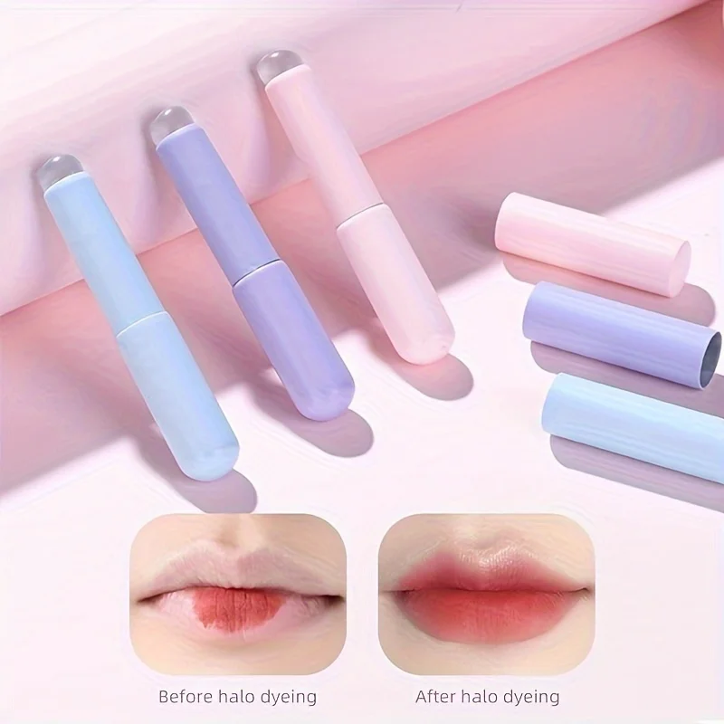 مجموعة فرش شفاه من السيليكون لملمع الشفاه وأحمر ال...