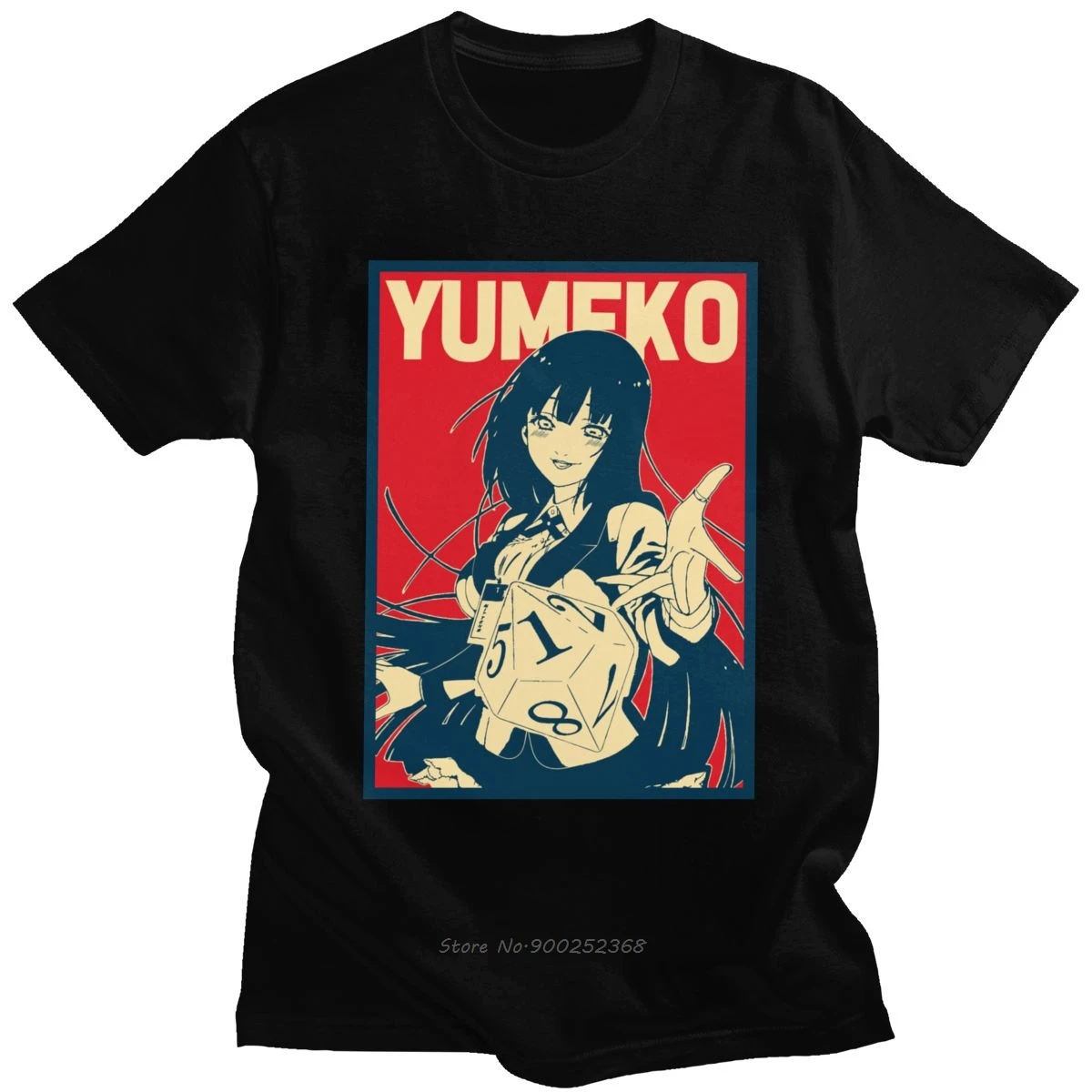 

Kawaii Men's Kakegurui Tshirt Short Sleeves Cotton Tee Adult O-neck Leisure Yumeko Jabami T-shirt Japan Anime Tops Gift Harajuku