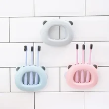 Wall Suction Toothbrush Holder Bathroom Cartoon Toothbrush Toothpaste Holder Rack Container Organizer Bathroom Accessories