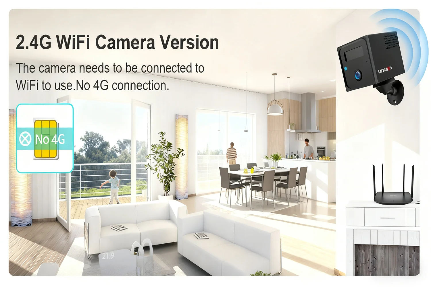 4MP Mini Battery Camera 4G/WiFi Indoor Security Camera Wireless Surveillance Cam