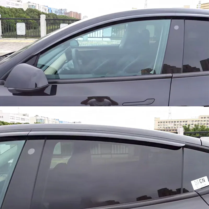 For Tesla Model Y Door Window Deflector Sun Rain Shield Weather Vent Visor