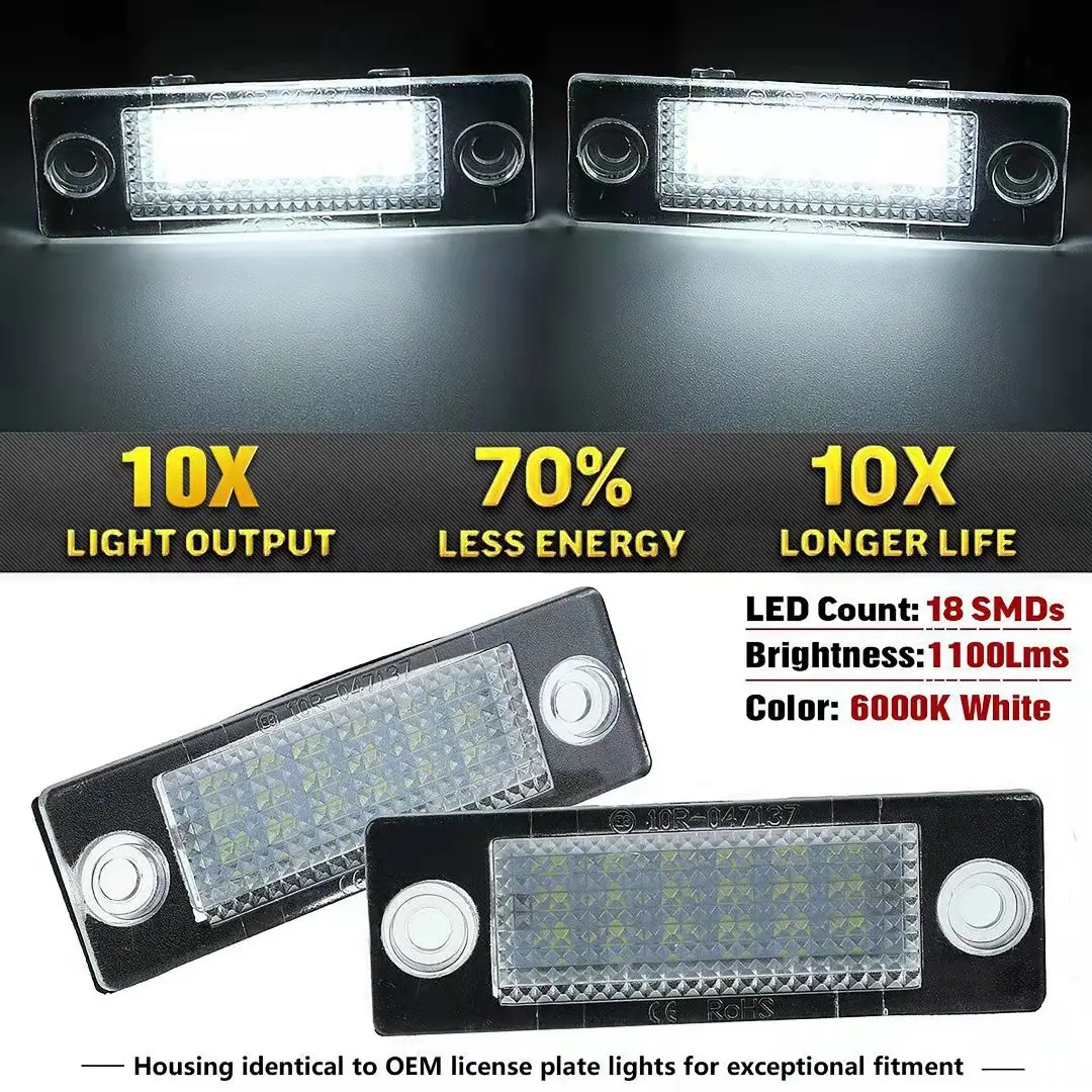 2Pcs 18 Led Luce Targa Per Vw Golf Mk4 Transporter T5 Caddy