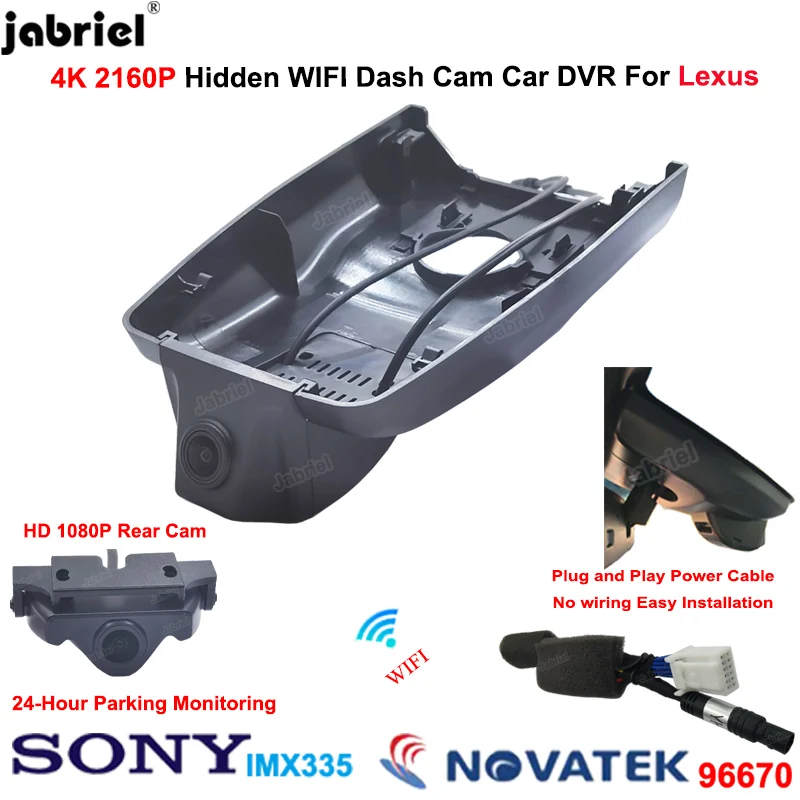 Uhd 2160p 4k Dash Cam Front And Rear Camera Car Dvr For Lexus Rx 200t ...