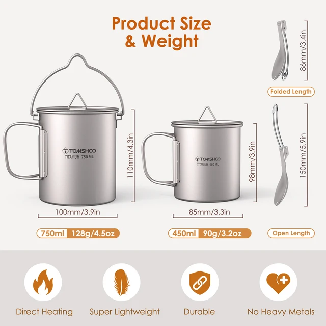 Ultralight Titanium Cookware Set 3