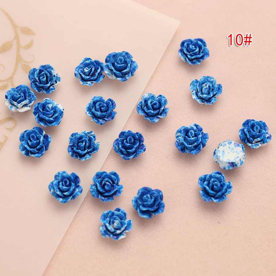 Set of 100 Miniature Resin Rose Flatback Cabochons for Crafting and Decoration