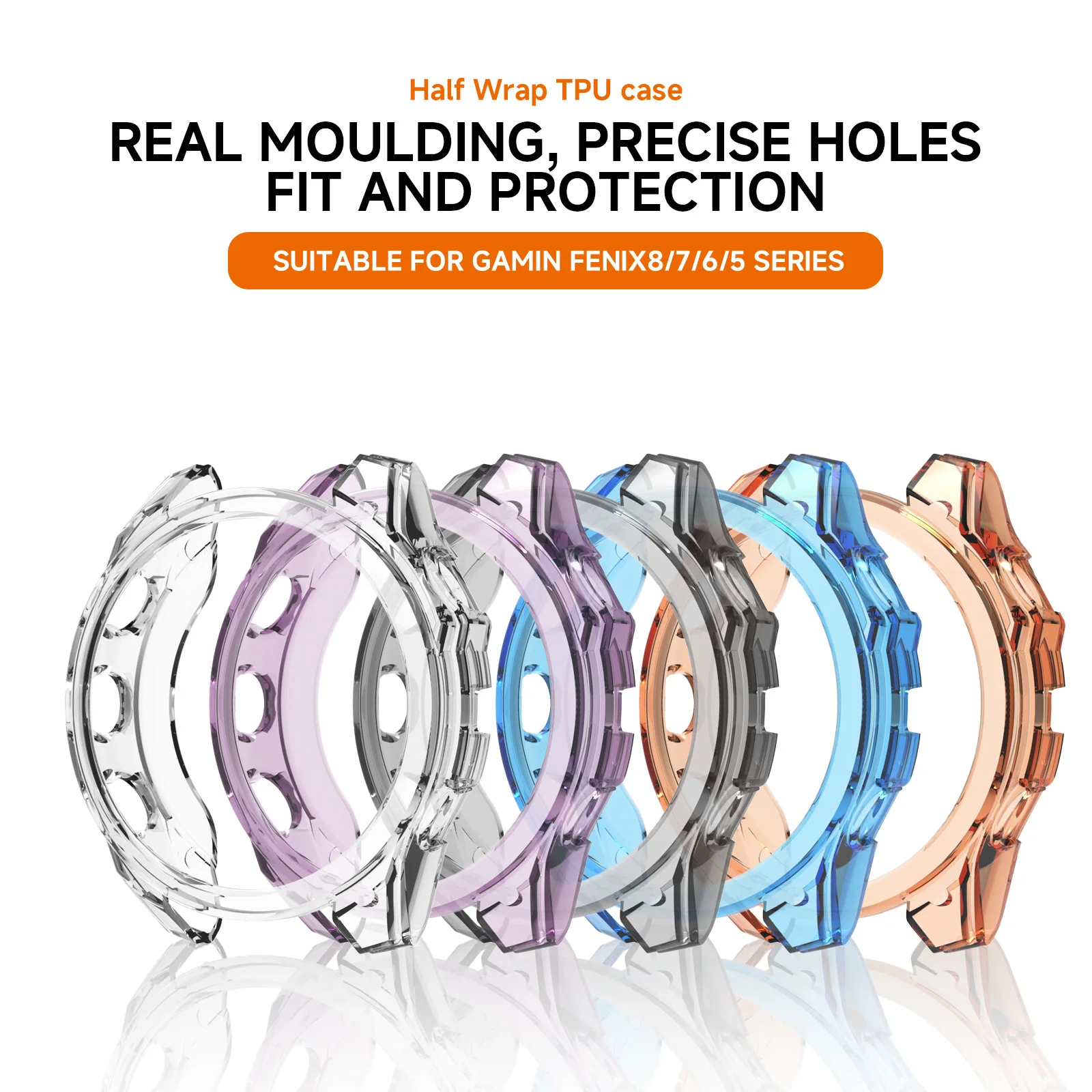 TPU Case+Tempered Glass For Garmin Fenix 8 51mm 43mm 47mm Screen Protector Silicone Cover Anti-scratch Bumper Fenix8 Accessories