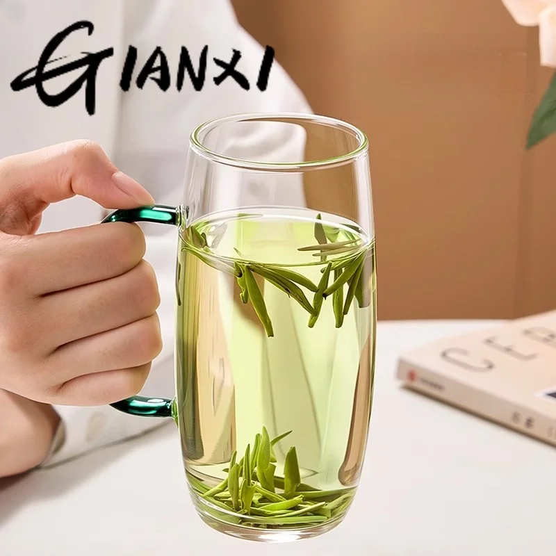 GIANXI Glass Tea Cup With Handle Anti-Scalding Can Be Electric Clay Oven Heating Glasses Office Personal Cup tea cup