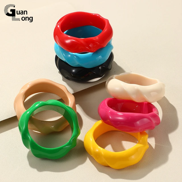 New Trendy Transparent Acrylic Bracelet Bangle for Women Resin