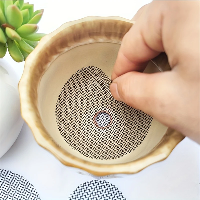 Flower Pot Hole Mesh Pad Round Drainage Hole Screens Prevent Soil Loss Anti Plant Drainage Screens Gasket 50pcs flowerpot gasket pot drain pad flower pot flower pot mesh pad plant pot plant drainage gasket