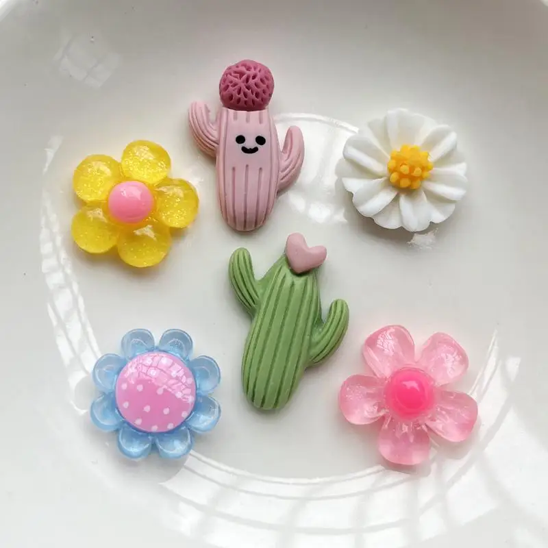 Cute Cactus, flowers Flat Back Resin Cabochons Scrapbooking DIY Jewelry Craft Decoration Accessories 20pcs -HF08 3