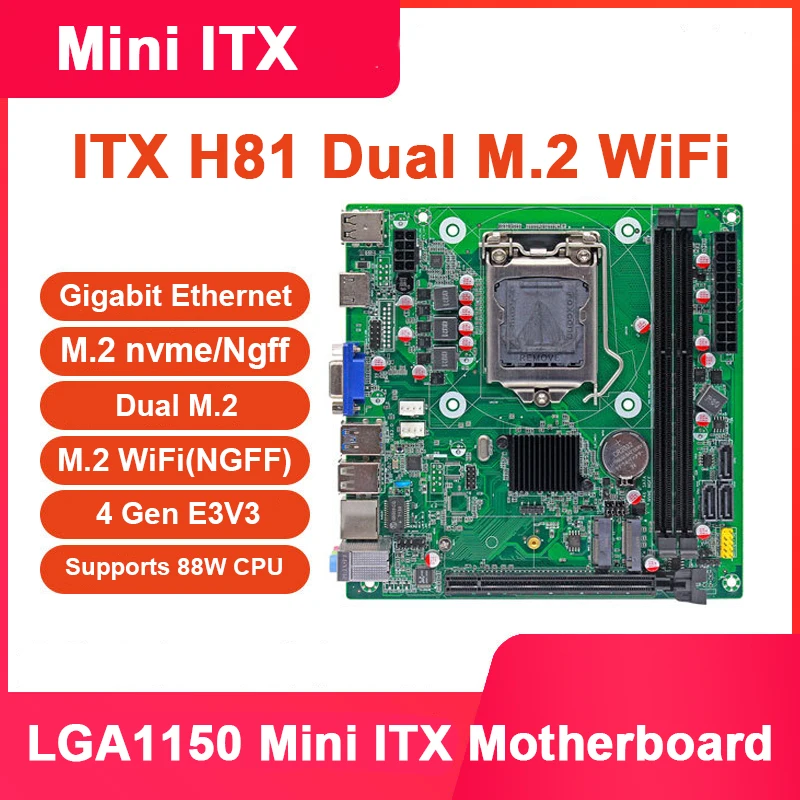 Mini ITX Motherboard H81/B85 for Gen E3V3 core i7/i5/i3/Pentium
