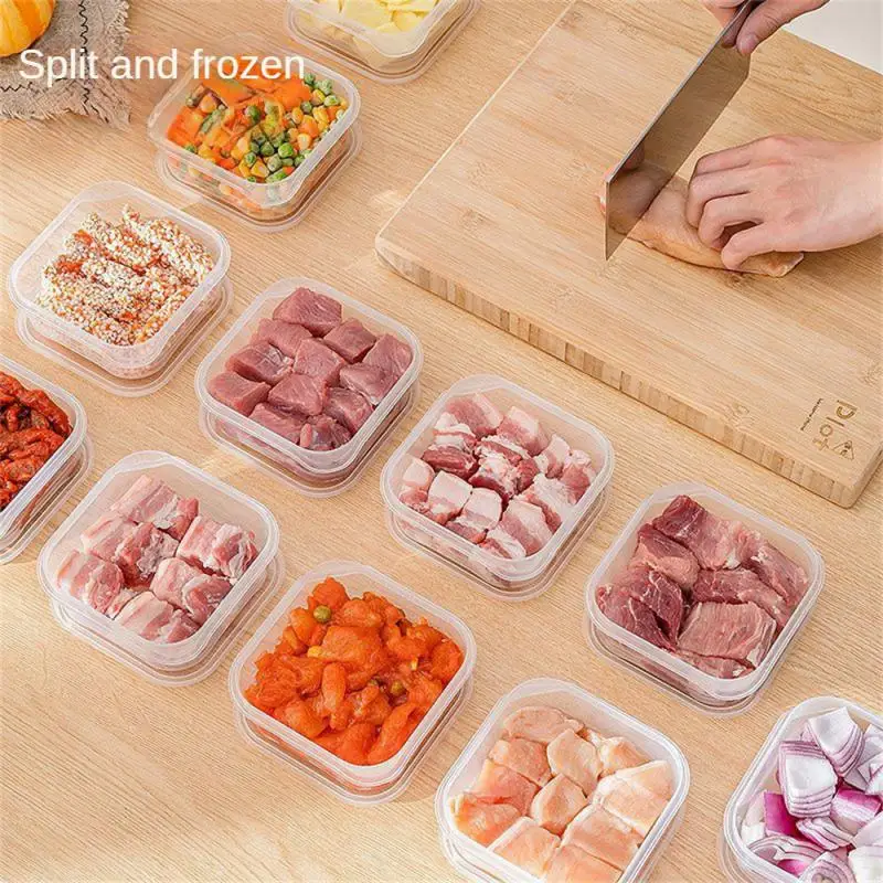 

Refrigerator Frozen Meat Sub-package Fresh-keeping Box Freezer Kitchen Storage Sub-grid Preparation Food-grade Sealed Boxes