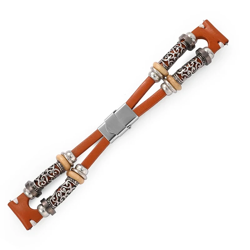 Vintage Leather Strap - Premium 20mm/22mm Link Bracelet