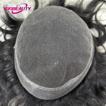 Parrucche da uomo in capelli umani indiani HD Lace PU Australia, protesi capillari maschili, sistema di capelli naturali con topper grigi