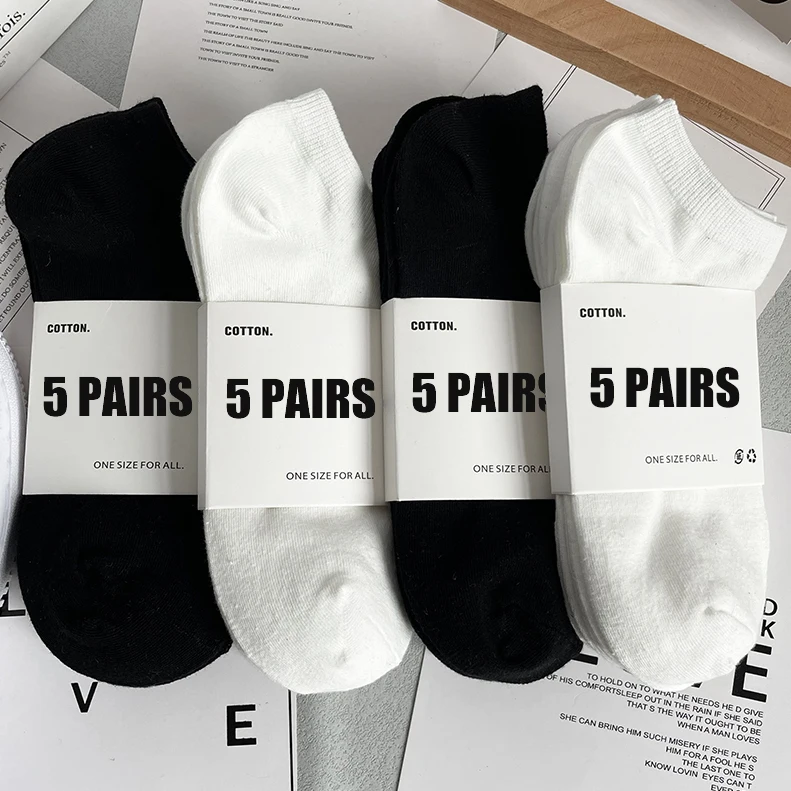 Calcetines deportivos de algodón transpirables para hombre, calcetín corto Unisex de alta calidad, Color negro, blanco y gris, para primavera y verano_voghion.com