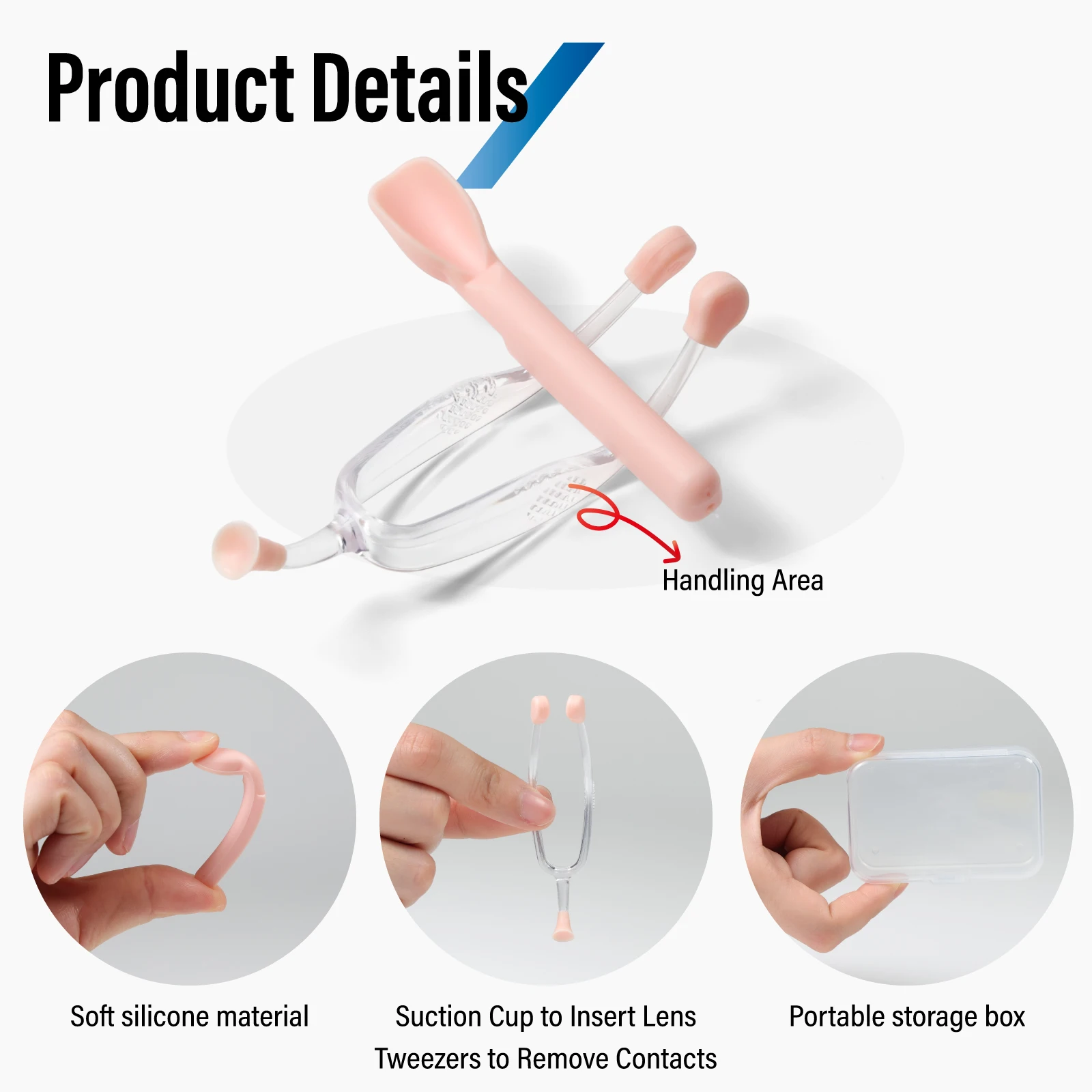 Colorful Contact Lens Handling Kit with Tweezers and Suction Rod by Dhoptical
