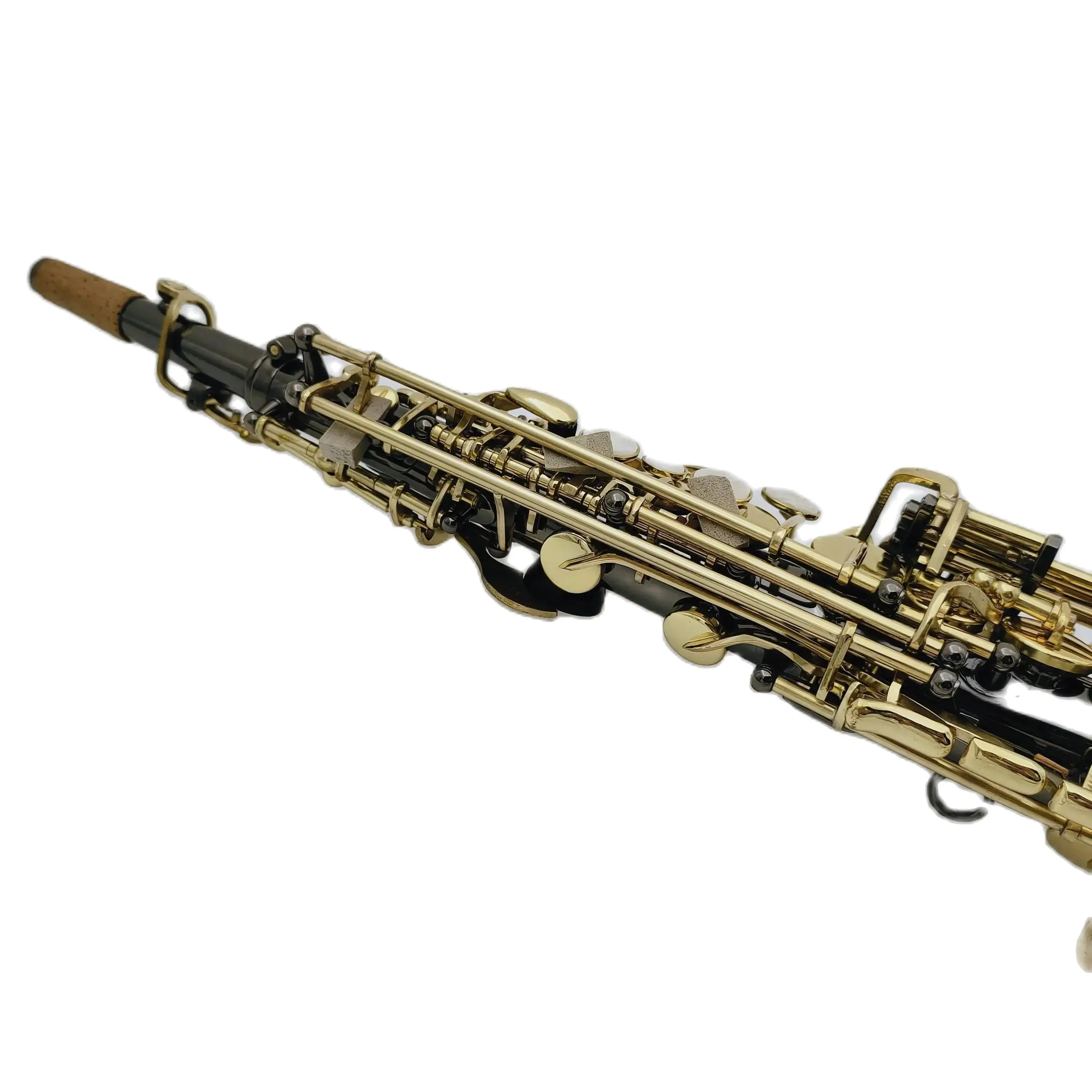 

High-end black soprano saxophone B-flat nickel-plated shell button brass professional saxophone woodwind can be customized