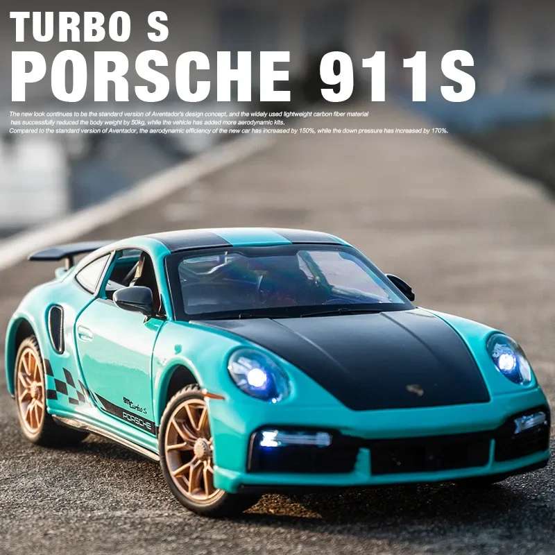 

1:24 Porsches 911 TARGA TURBO S Alloy Racing Car Model Diecasts Simulation Metal Toy Car Model Sound Light Collection Gift