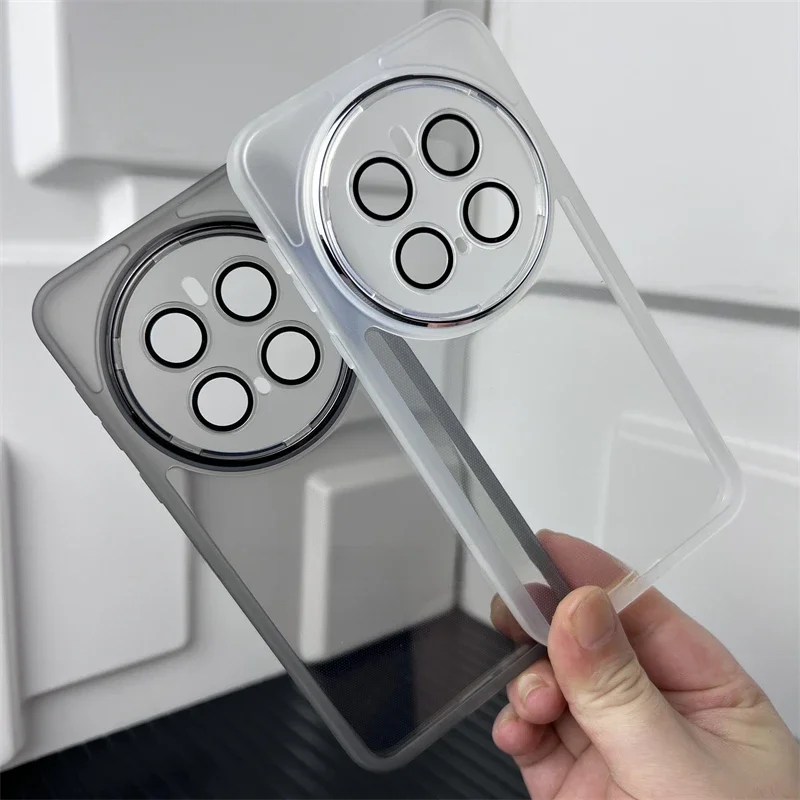 Frosted Silicone Phone Case with Lens Protector and Frame Back Cover