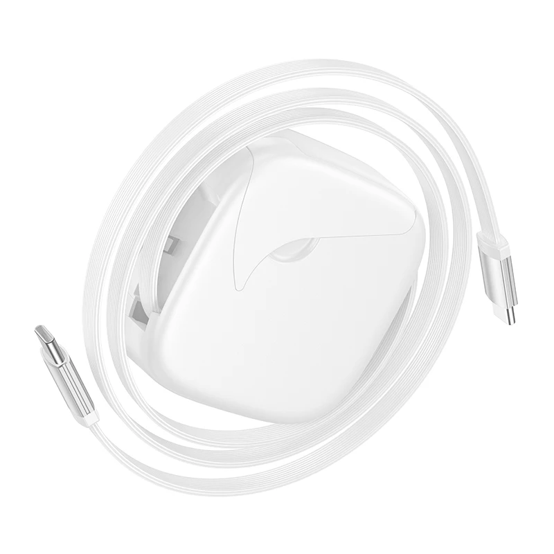 HOCO 60W USB C to Type C Retractable Data Cable For Office Travel Multi-function Cable Connectors Storage Box with Phone Holder