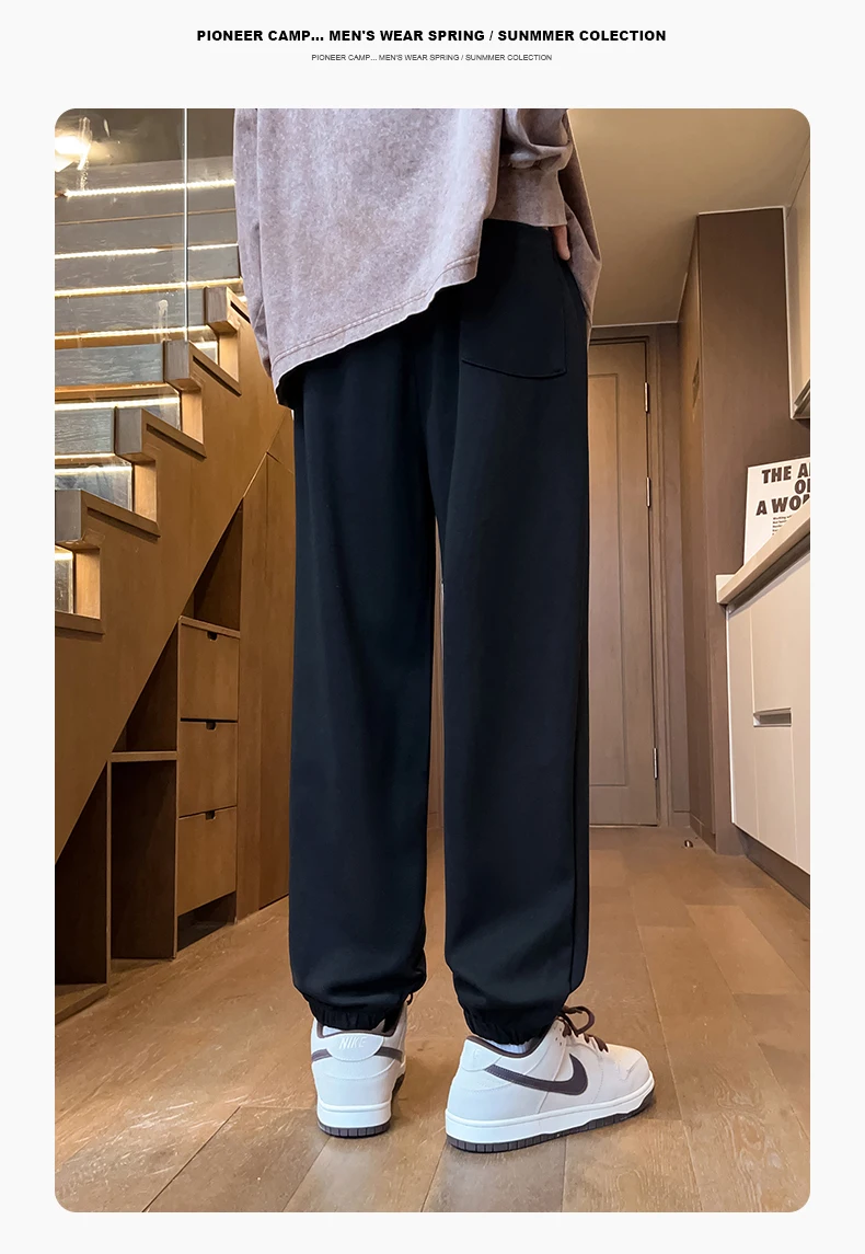 Fashion Trends Autumn and Winter Men's Sweatpants Sportswear Straight Casual Loose Track Pants Male Thermal Velvet Trousers