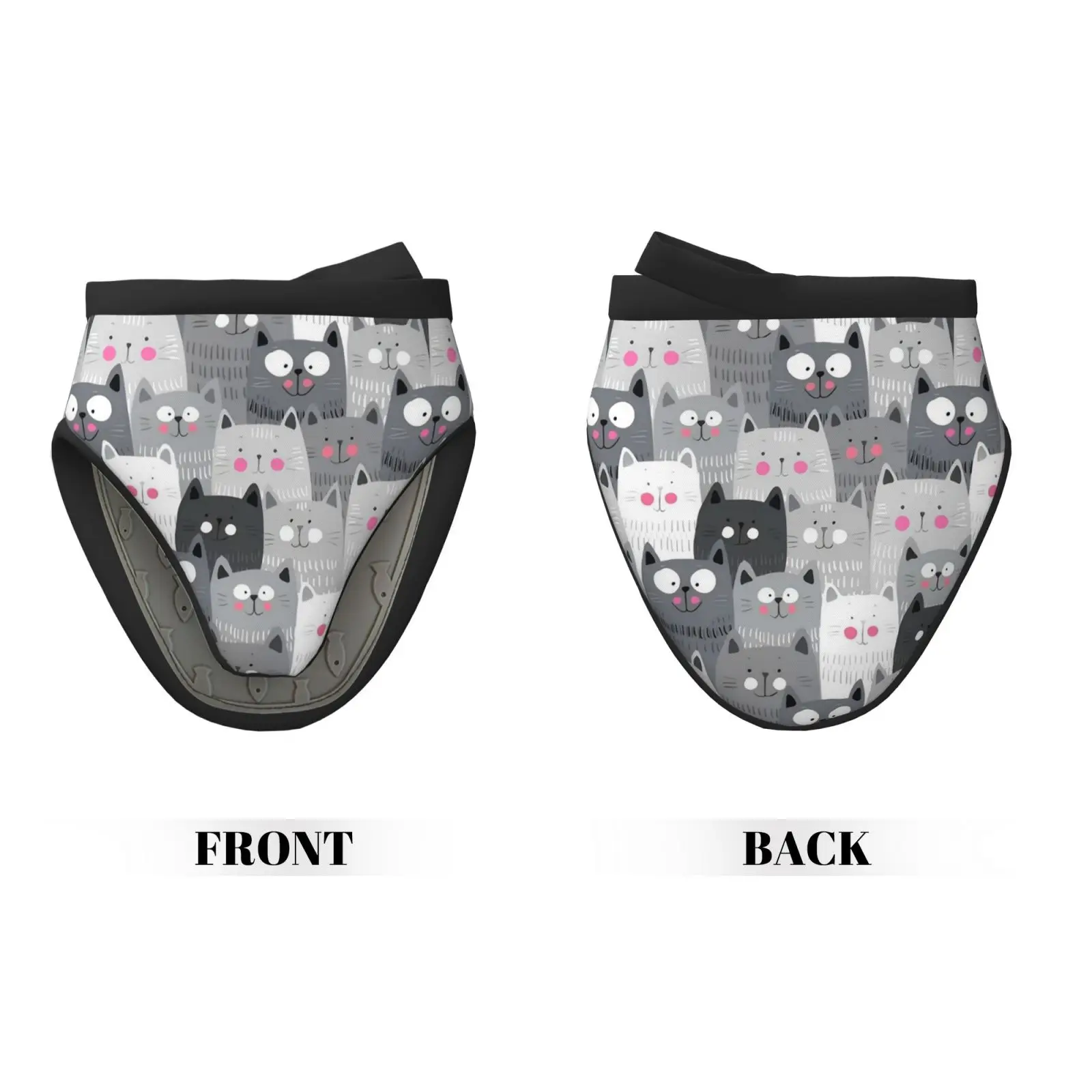 Cats Doodle Print Heat Resistant Anti-scalding Gloves Pinch Grip Mini Oven Gloves Kitchen Practical Cooking Tools