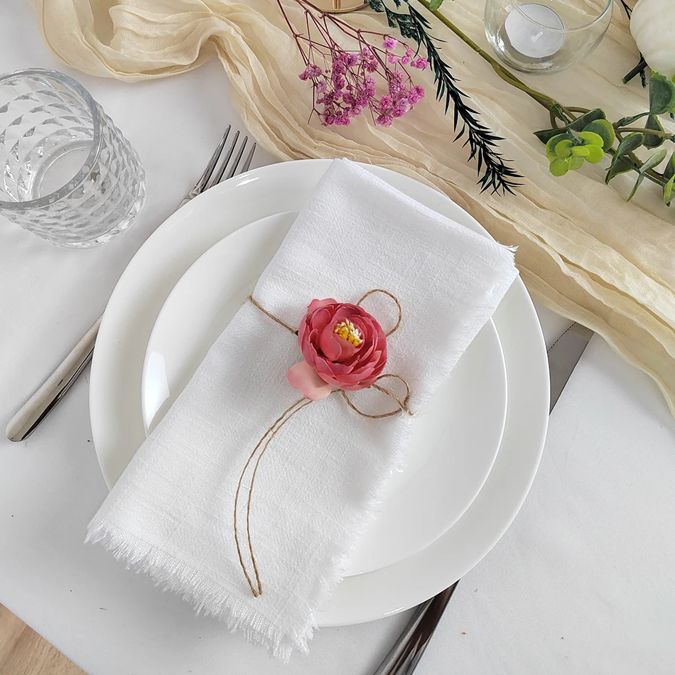 4PCS Linen Dinner Napkins 43cm*43cm Washable Cloth Napkins for Dinner  Table, Home Kitchen, Wedding, Farmhouse, Restaurant - AliExpress